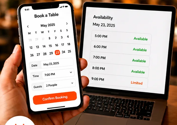 Customer making a table booking